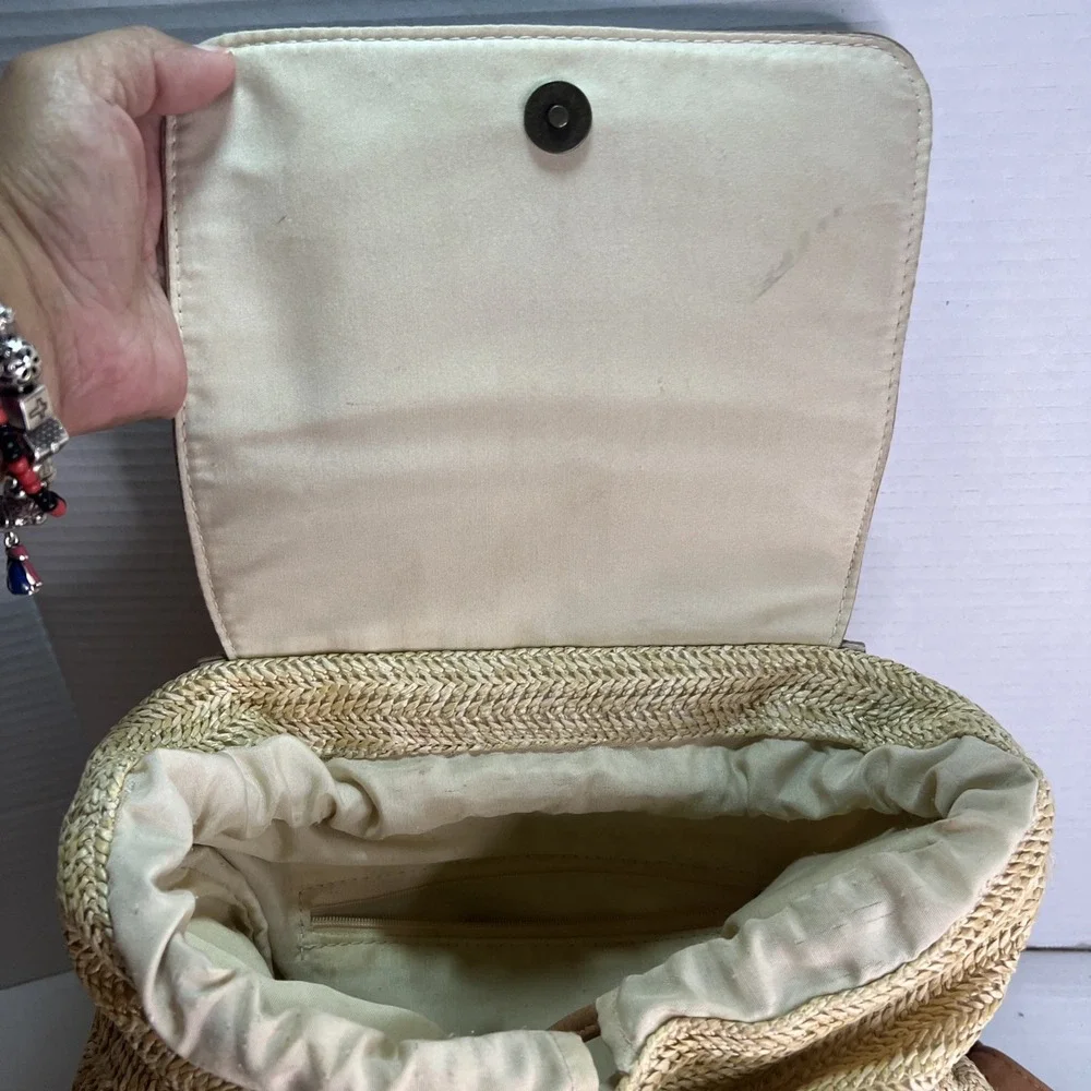 Roxy‎ Party Waves Backpack Purse Woven Organic Tan Cream